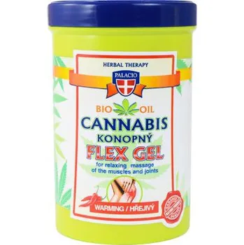 Masážní přípravek Palacio Konopný masážní flex gel hřejivý 380 ml