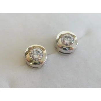 Náušnice Náušnice z bílého zlata se zirkony 0013 + DÁREK ZDARMA