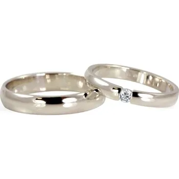 Prsten Snubní prsteny bílé zlato 0087 + DÁREK ZDARMA