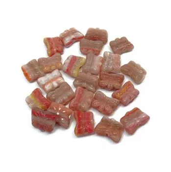 Dětské navlékací korálky Skleněný korálek - motýlek (25 ks)