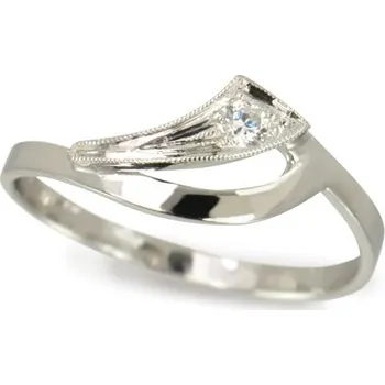 Prsten Prsten z bílého zlata s diamantem BP0048 + DÁREK ZDARMA