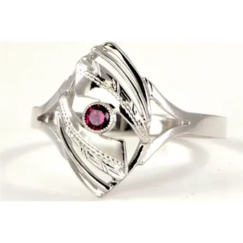 Prsten Zlatý prsten s rubínem 1021 + DÁREK ZDARMA