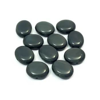 Korálek Skleněný korálek - oblázek oválný (11 ks)