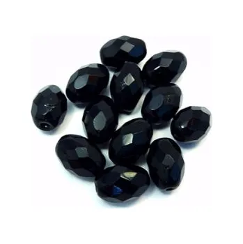 Dětské navlékací korálky Skleněný korálek - broušený oválek (12 ks)