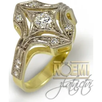 Prsten Luxusní zlatý prsteny s diamanty 0029 + DÁREK ZDARMA