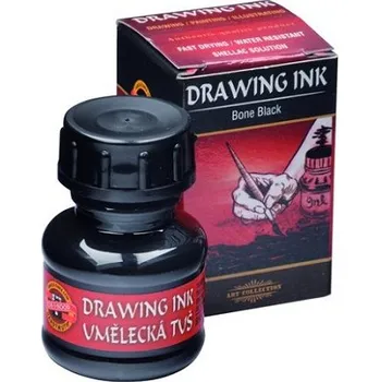 Výtvárné potřeby Čerň kostní umělecká tuš Koh-I-Noor 20 g 2700