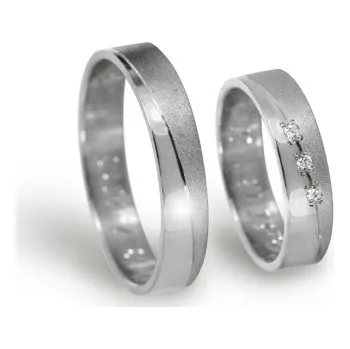 Prsten Zlaté snubní prsteny lesk/mat 0045 + DÁREK ZDARMA