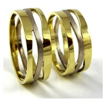 Prsten Snubní prsteny zlaté 0074 + DÁREK ZDARMA