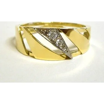Prsten Zlatý prsten se zirkony/diamanty 0061 + DÁREK ZDARMA