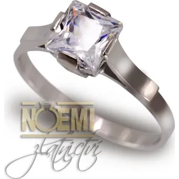 Prsten Prsten z bílého zlata se zirkonem 1013 + DÁREK ZDARMA