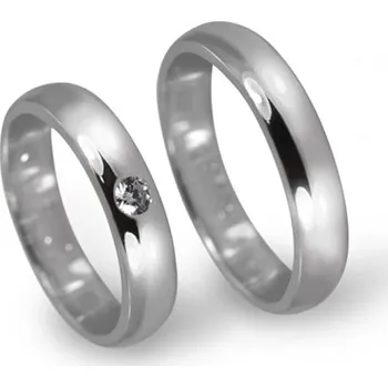 Prsten Snubní prsteny bílé zlato 0106 + DÁREK ZDARMA