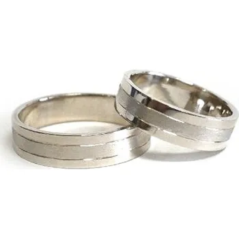 Prsten Zlaté snubní prsteny lesk/mat 0058 + DÁREK ZDARMA