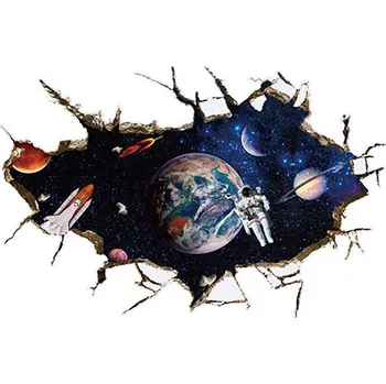 Samolepící dekorace Živá Zeď Samolepka na zeď Raketoplán a vesmírný turista58,5 x 90 cm