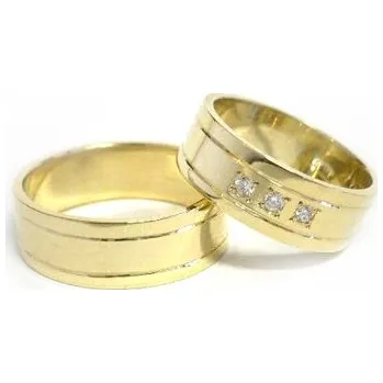 Prsten Snubní prsteny ze žlutého zlata 0030 + DÁREK ZDARMA