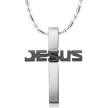 Přívěsek Přívěsek Křížek Jesus FN03D black-silver