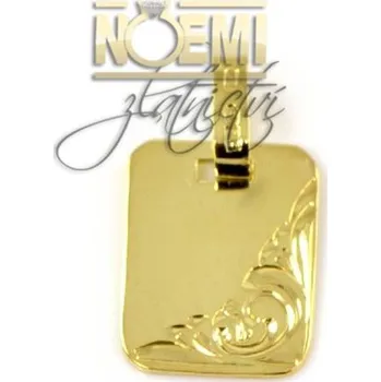 Přívěsek Zlatý přívěšek destička zz0057 + dárek zdarma