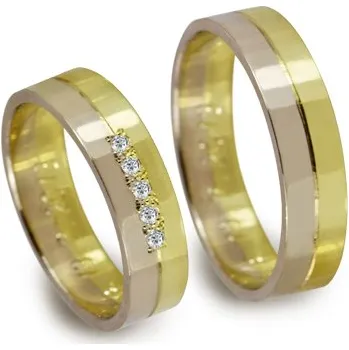 Prsten Zlatnictví Noemi 0128 Žlutobílé Zlato