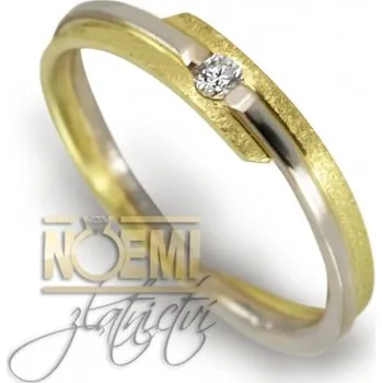 Prsten Zlatý prsten s briliantem 0032 + DÁREK ZDARMA