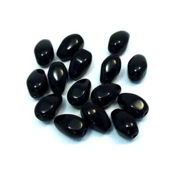 Dětské navlékací korálky Skleněný korálek - hranatá slza (15 ks)