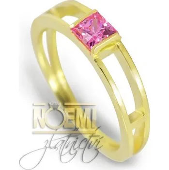 Prsten Prsten ze žlutého zlata se zirkonem 1019 + DÁREK ZDARMA