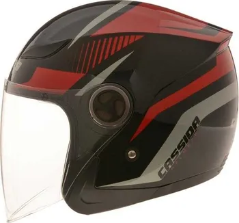 Helma na motorku Cassida Reflex černá/červená/šedá