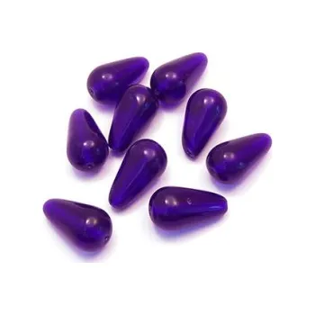 Dětské navlékací korálky Skleněný korálek - slza (9 ks)