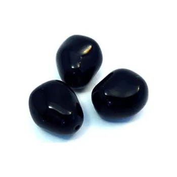 Dětské navlékací korálky Skleněný korálek - mačkaný oválek (3 ks)