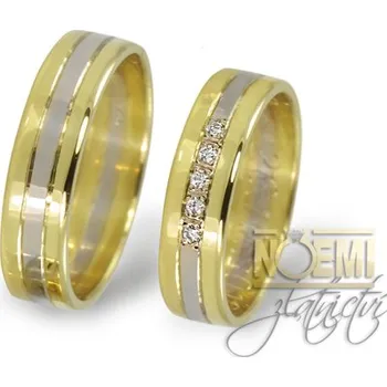 Prsten Snubní prsteny ze žlutého a bílého zlata 0101+ DÁREK ZDARMA