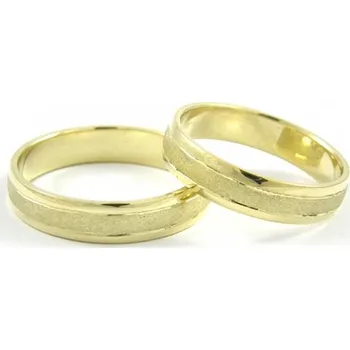 Prsten Snubní prsteny zlaté 0063 mat/lesk + DÁREK ZDARMA