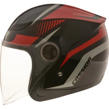Cassida Reflex černá/červená/šedá Helma na motorku Cassida Reflex černá/červená/šedá