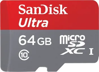 Paměťová karta Sandisk Micro SDHC Ultra 64 GB Class 10 + adaptér SD