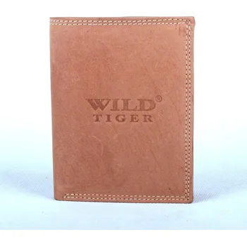 Peněženka Pánská kožená peněženka Wild Tiger světlehnědá na výšku