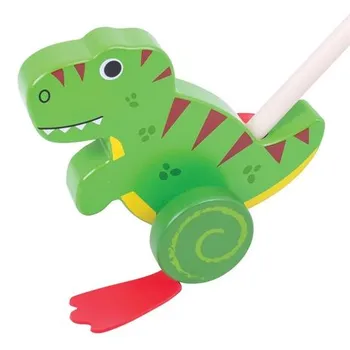 Hračka pro nejmenší Bigjigs Toys Dřevěný jezdík T-Rex