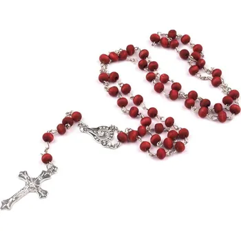 Růženec Růženec Miranda s dřevěnými korálky 240994 červený