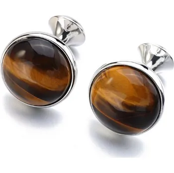 Manžetový knoflíček Amparo Miranda® Stříbrné manžetové knoflíčky s tygřím okem AB0-6-631