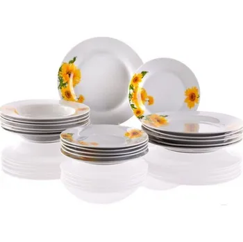 Talíř Banquet Sunny 60XFA112074 18 ks bílá/slunečnice