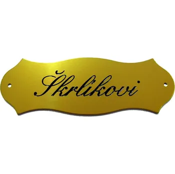Duralový dveřní štítek č.12 zlatý/stříbrný
