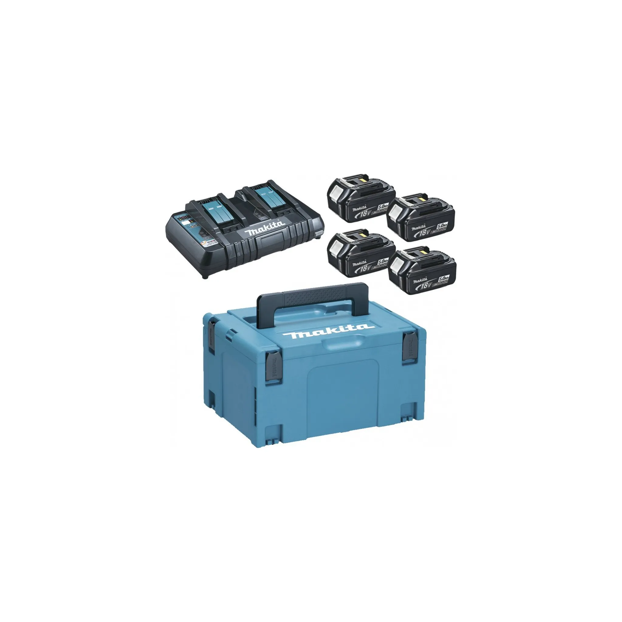 Fotografie 1 -  Makita sada 4xBL1850B + nabíječka DC18RD + systainer