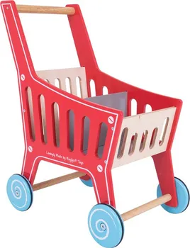 Hra na obchod Bigjigs Toys Dřevěný nákupní vozík Supermarket