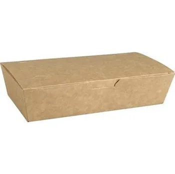 Jednorázové nádobí Krabička / box papírový s víčkem 10 x 20 x 5 cm ( 100 ks )