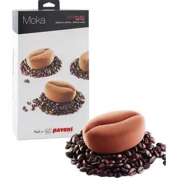 Forma na pečení Forma silikonová design Moka (12 ks kávové zrno) 12x100ml, 8,3x5,8, v.3,2cm