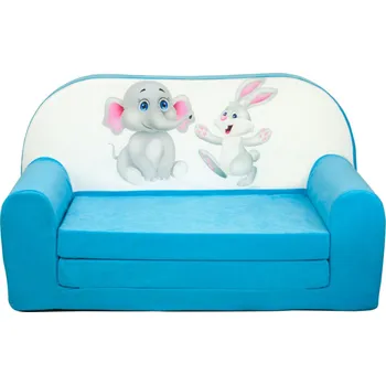 Pohovka Fimex Dětská rozkládací mini pohovka Kamarádi světle modrá