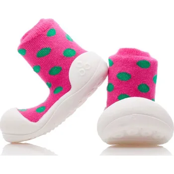 Capáčky první botičky Attipas Polka Dot pink