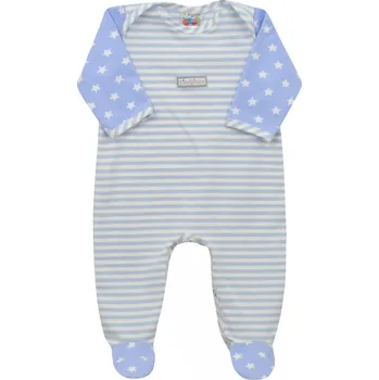 Kojenecký overall světle modrý bavlněný overal s hvězdičkami