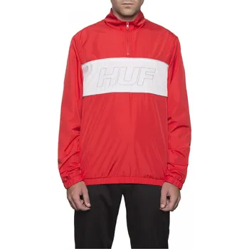 Pánská větrovka huf Pánská bunda stadium half zip track jacket red