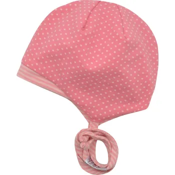 Kojenecká čepice dívčí puntíkatá čepička na tkaničku