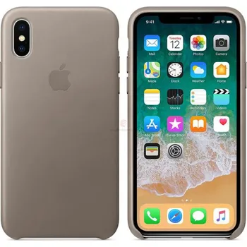 Pouzdro na mobilní telefon Apple Leather Case pro iPhone X kouřový