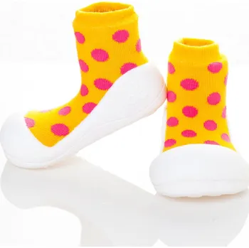 Capáčky první botičky Attipas Polka Dot yellow
