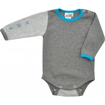 Dětská móda šedé bavlněné body Happy monkey