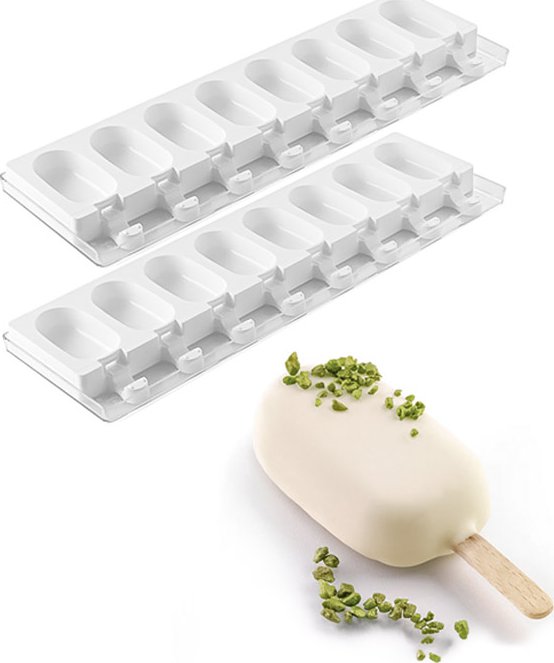 Forma silikonová na nanuky,16 ks Mini Classic+dřívka 16x37 ml/2 formy
